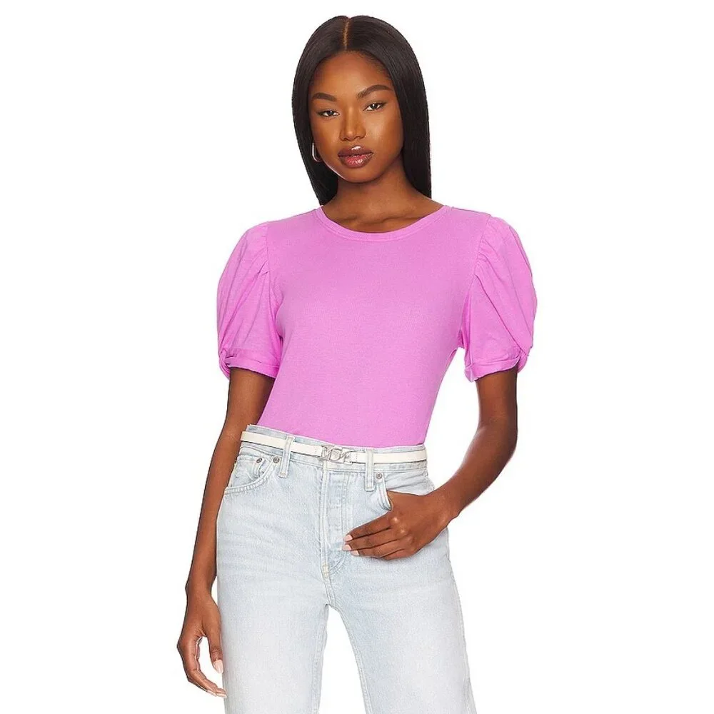 1. STATE Short Sleeve Tee in Iris Orchid Pink
